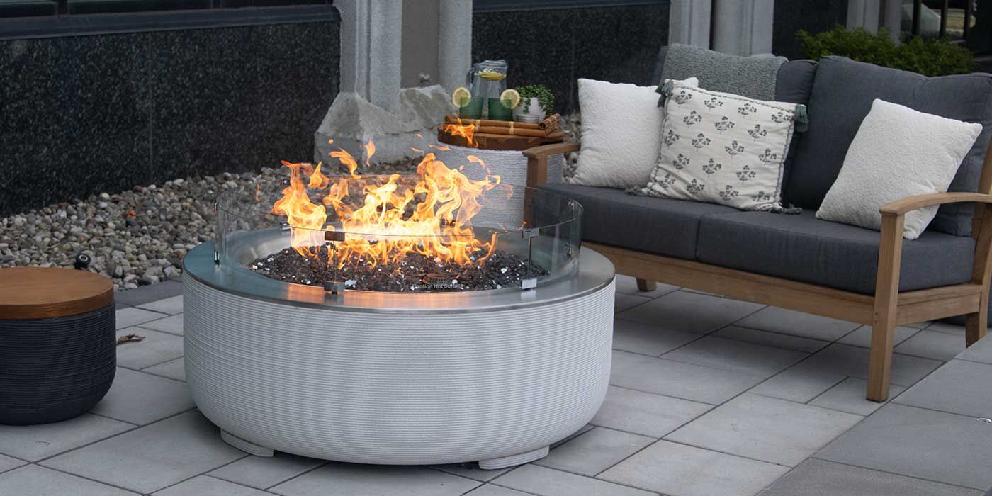 The ReForm Stack Gas Fire Pit by FlameCraft