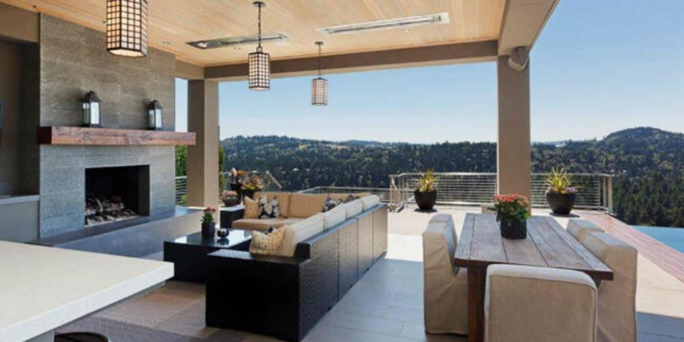 Contemporary Rooftop Living Room